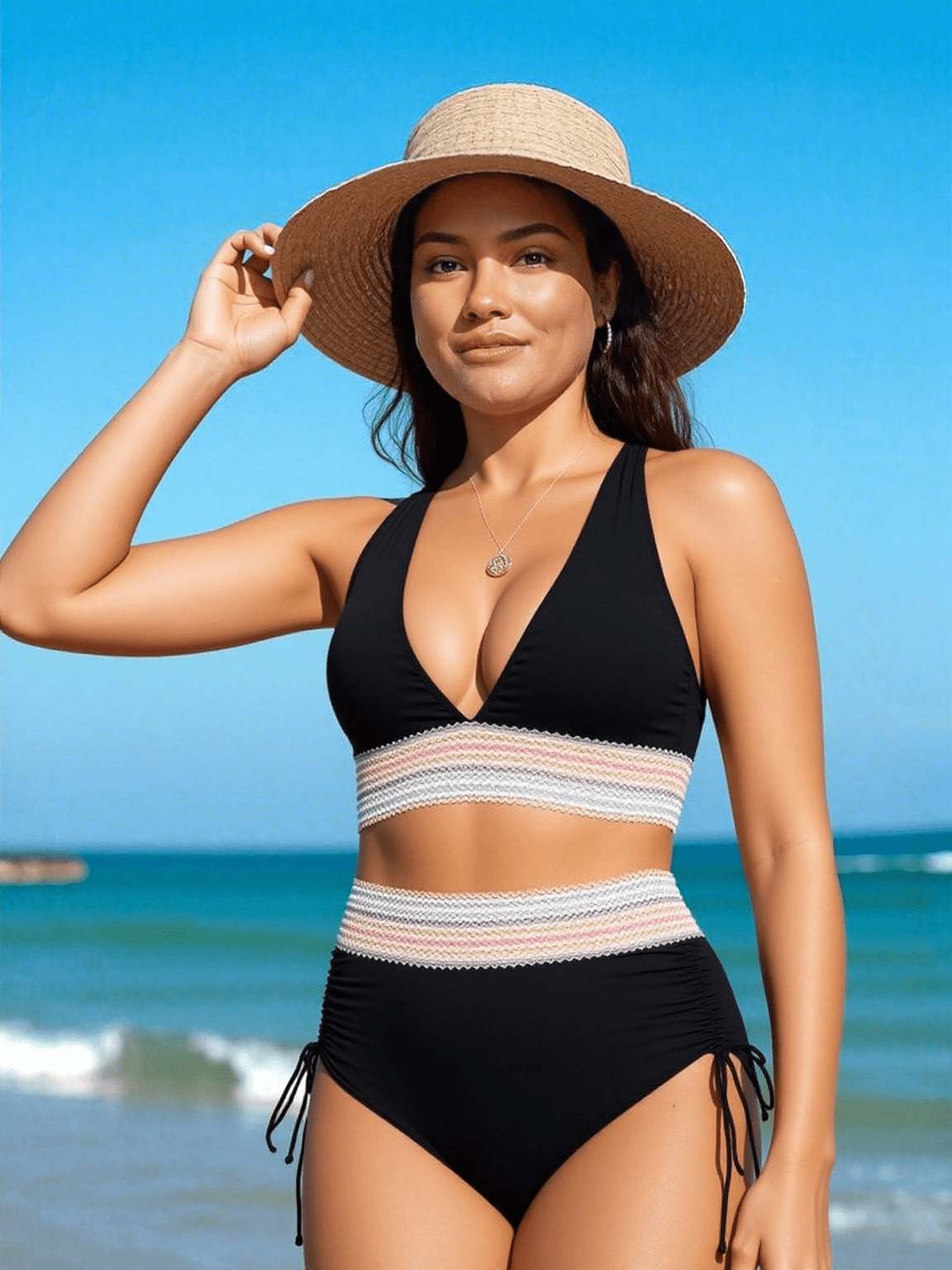 Elegant high-waisted bikini